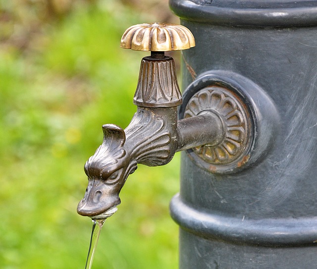 A picture of a spring water tap showing where you can gather your own spring water